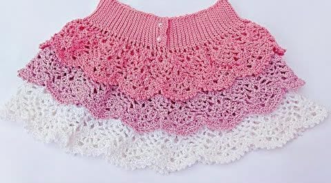 DIY Falda de volantes de piñas a crochet fácil