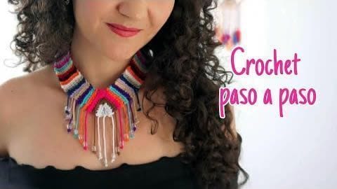 Collar étnico tejido a crochet fácil