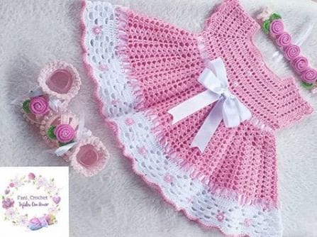 Vestido para bebé a crochet
