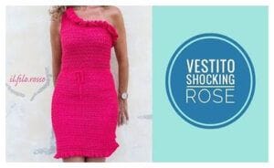 Vestido a crochet rosa intenso
