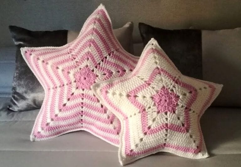 Cojín de estrella a crochet o ganchillo paso a paso