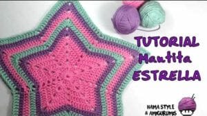 Mantita estrella a crochet con patrón