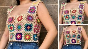 Top a Crochet con Grannys