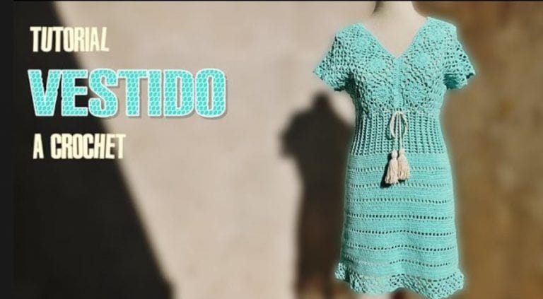 Vestido de mujer tejido a crochet