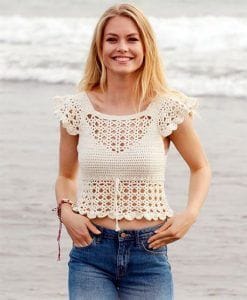 Blusa top tejido a crochet