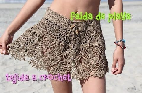 DIY Falda caracol tejida de ganchillo crochet