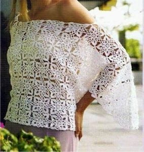 Blusa Jersey calado tejido a crochet