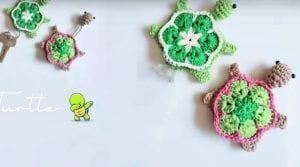Llavero tortuga a crochet