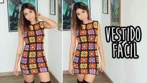Vestido a crochet con cuadrados paso a paso