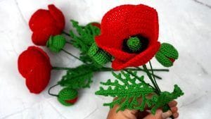 Amapola a crochet paso a paso