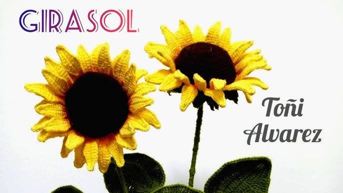 Girasol realista a crochet