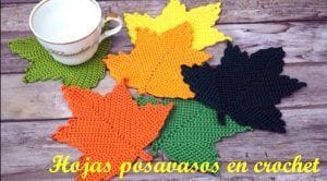 Hojas posavasos a crochet