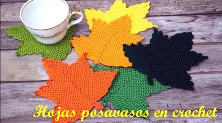 Hojas posavasos a crochet