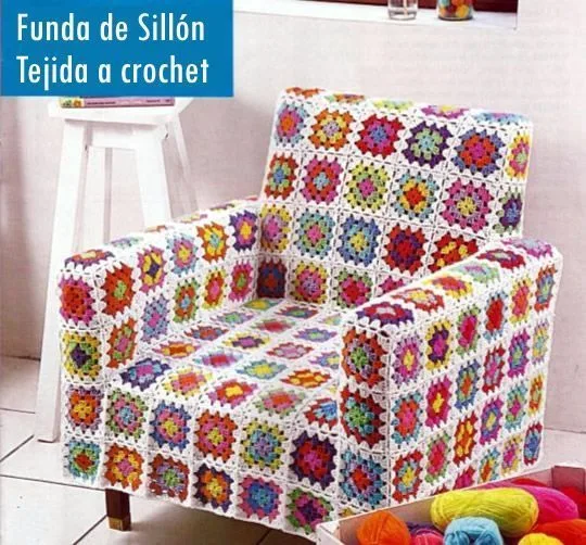 Funda de sillón tejida a crochet