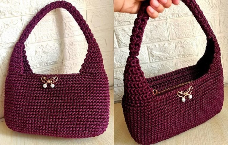 Bolso de mano a crochet DIY