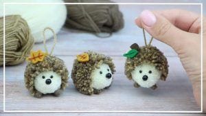 DIY Erizo con pompones