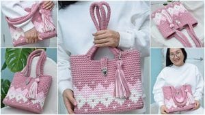 Bolso a crochet con trapillo