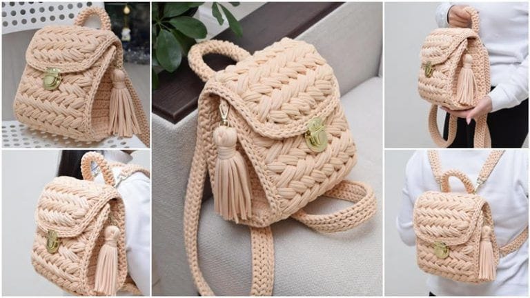 Mochila de ganchillo con patrón