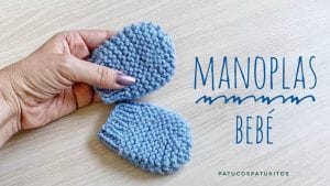 Manoplas para bebé a dos agujas