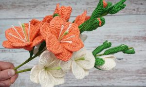 Gladiolos tejidos en crochet