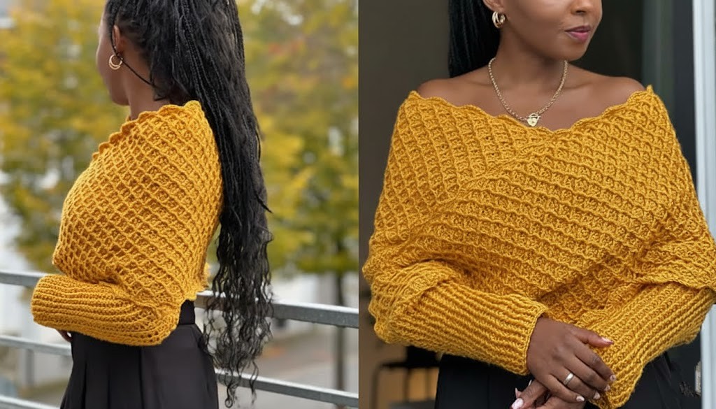 Tutorial de bufanda de suéter con diamantes